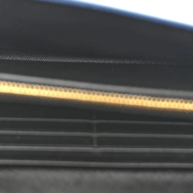 Prada Saffiano Bi-Color Metal Continental Flap Wallet Cobalto Black in Black Saffiano leather from FASHIONPHILE, photo 5 of 12
