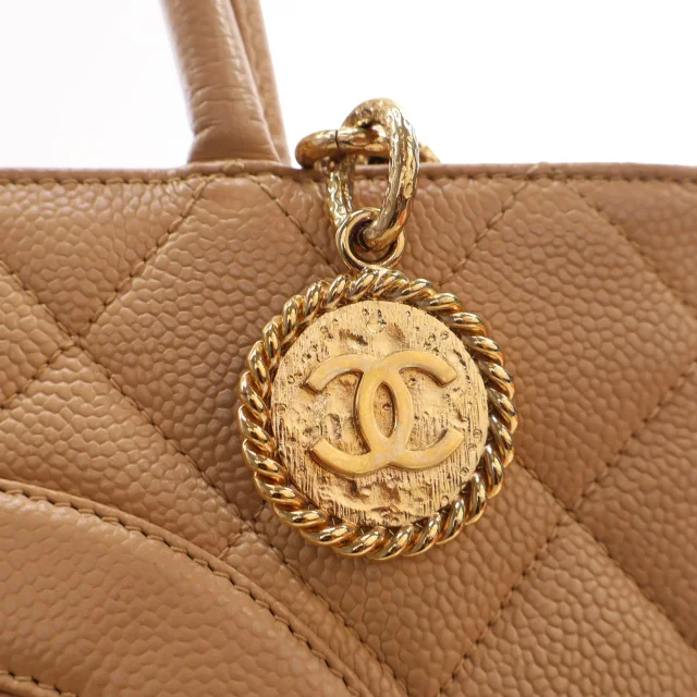 Beige Chanel Caviar Medallion Tote in Beige Caviar leather from Designer Revival, photo 13 of 15