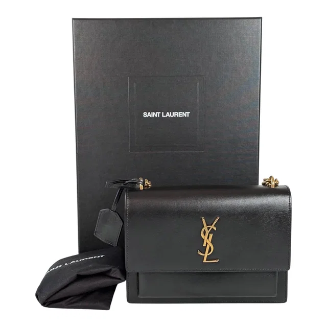 Saint Laurent Sunset Medium Black Bag in Black from Luxury Promise