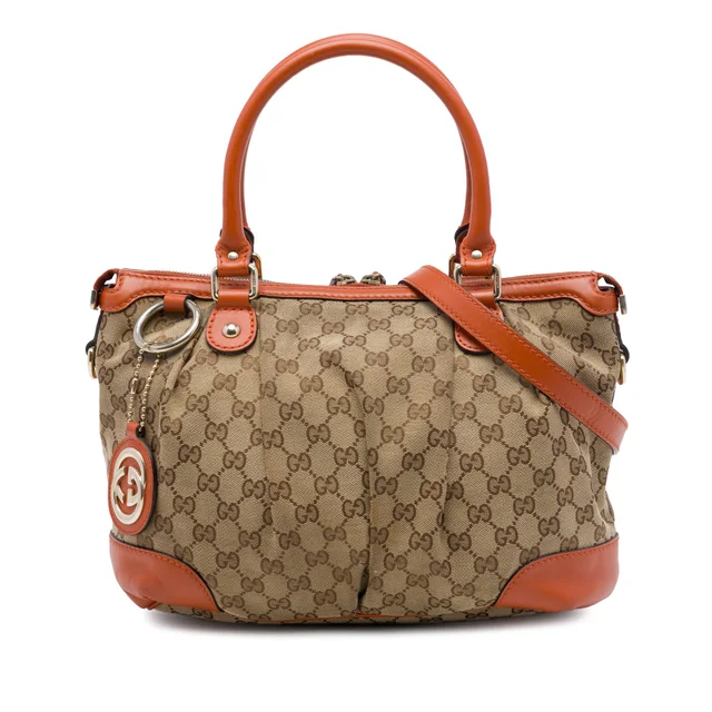 Orange Gucci GG Canvas Sukey Satchel in Orange Canvas from Designer Revival, photo 1 of 1