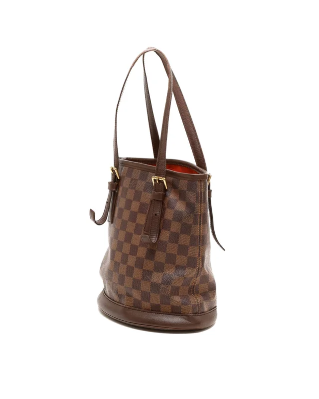 Louis Vuitton Damier Ebene Marais Bucket Bag in Brown Canvas from A Retro Tale, photo 2 of 10