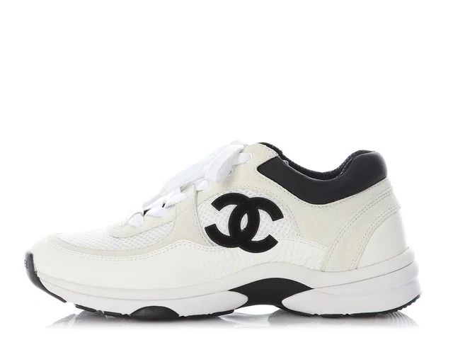 Chanel 22C White Leather and Suede Sneakers in White Suede from Ann's Fabulous Finds
