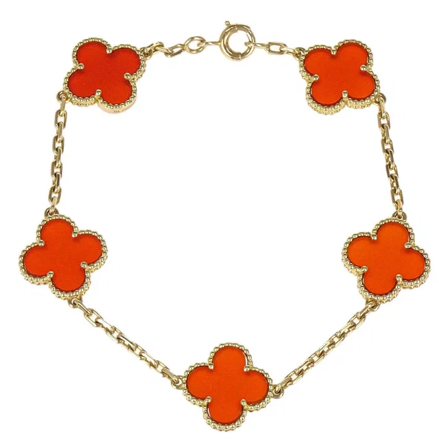 Van Cleef & Arpels Alhambra 5P Bracelet Carnelian Gold 750 Jewelry in Gold from AMORE Vintage Tokyo