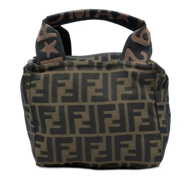 Brown Fendi Mini Zucca Canvas Handbag in Brown Canvas from Designer Revival