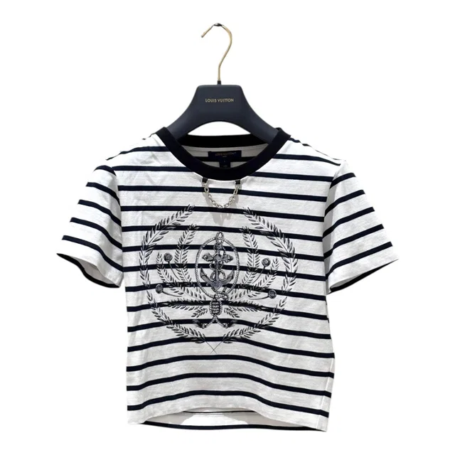 Louis Vuitton White Cotton T shirt in size L in White from Luxury Promise