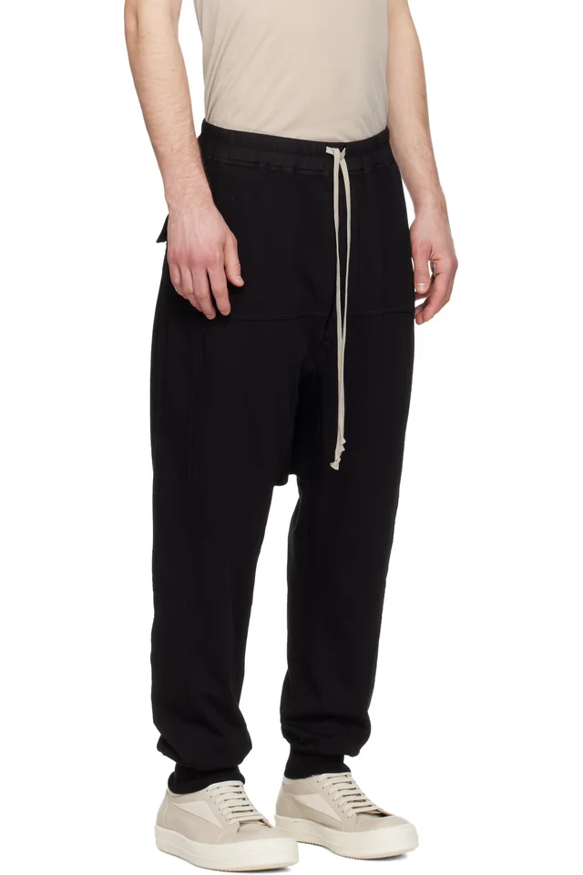 Rick Owens DRKSHDW Black Temple Drawstring Lounge Pants, photo 2 of 4 from SSENSE