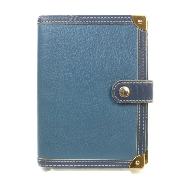 Louis Vuitton Blue Suhali Leather Small Ring Agenda PM Diary Cover in Blue Leather from Bagriculture