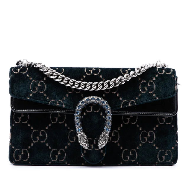 Blue Gucci Medium GG Velvet Dionysus Crossbody in Blue Velvet from Designer Revival, photo 1 of 1