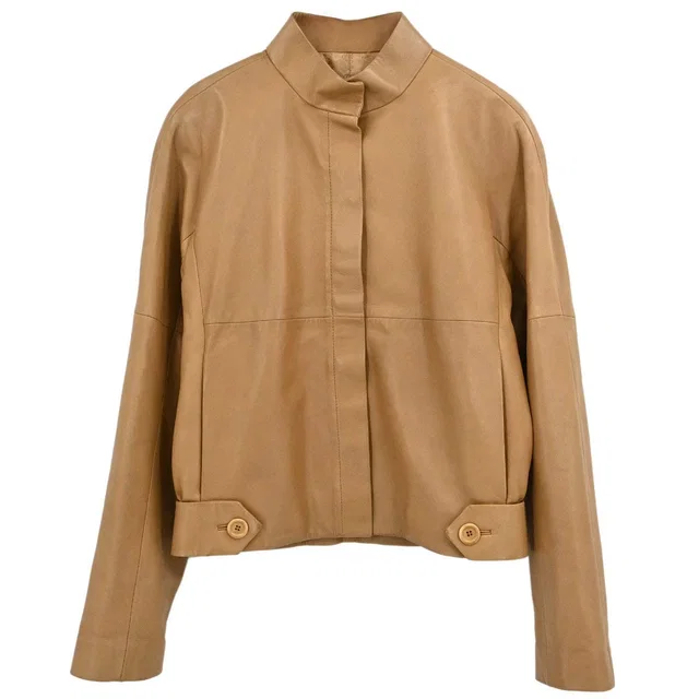 Loewe Sheepskin Leather Jacket Beige #38 in Beige Leather from AMORE Vintage Tokyo