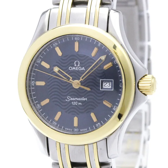 Omega Seamaster 120M 18K Gold Steel Ladies Watch 2371.81 Polished in Blue from Elady