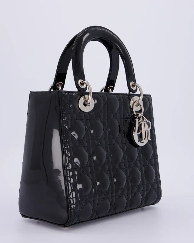 Black Patent Medium Lady Dior Bag in Black Patent leather from Sellier, photo 3 of 18