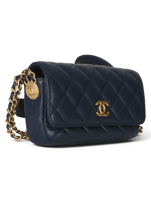 Chanel Navy Caviar Twist Your Buttons Phone Holder in Navy Caviar leather from Season 2 Consign, photo 3 of 9