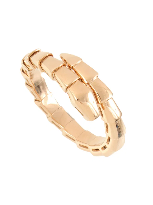 Bvlgari 18K Serpenti Viper Ring #XL Pink Gold in Pink from VINTAGE QOO TOKYO
