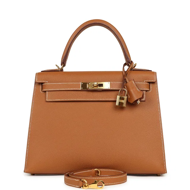 Hermès Kelly Sellier 28 Gold Epsom Gold Hardware in Gold Epsom leather from Madison Avenue Couture