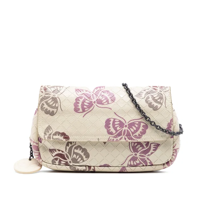 Brown Bottega Veneta Small Nappa Intrecciomirage Butterfly Chain Crossbody in Brown Nappa leather from Designer Revival