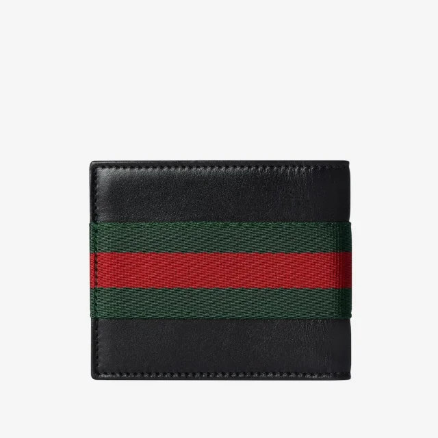 Gucci Web-Detail Leather Wallet — Black in Black Leather from HEWI, photo 3 of 5