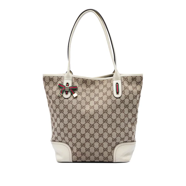 White Gucci GG Canvas Princy Tote in White Canvas from Designer Revival, photo 1 of 1