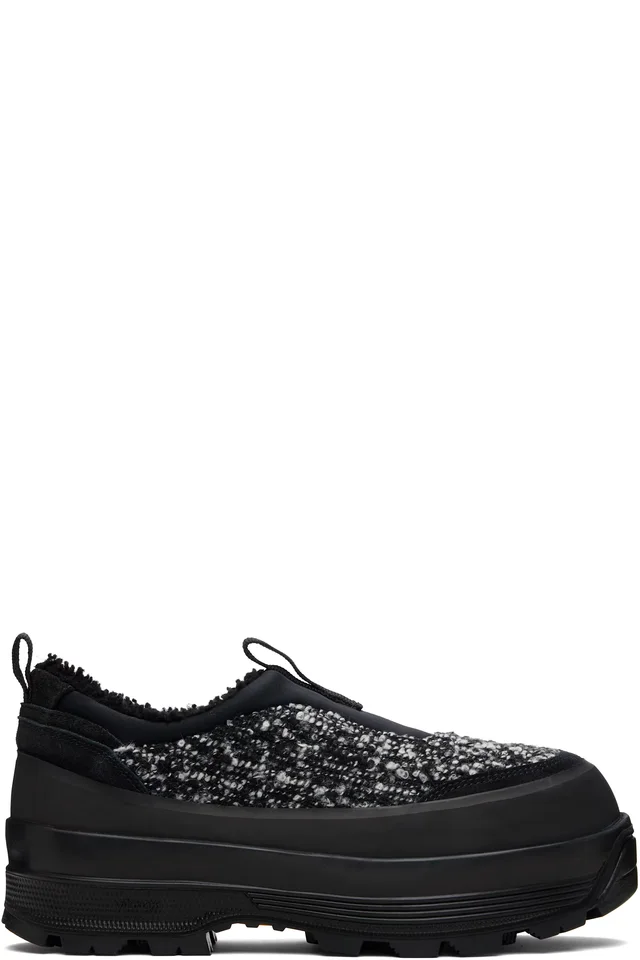 Black & White Badia Basso Shearling Sneakers, image 1 of 1 from SSENSE