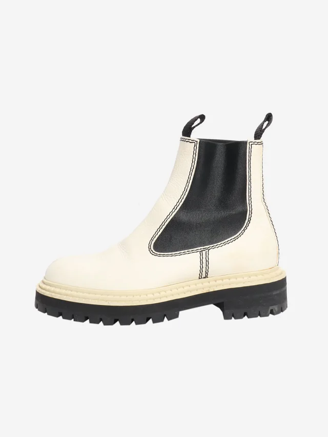 Proenza Schouler Off-white Chelsea boots - size EU 37.5 in White Leather from Sign of the Times