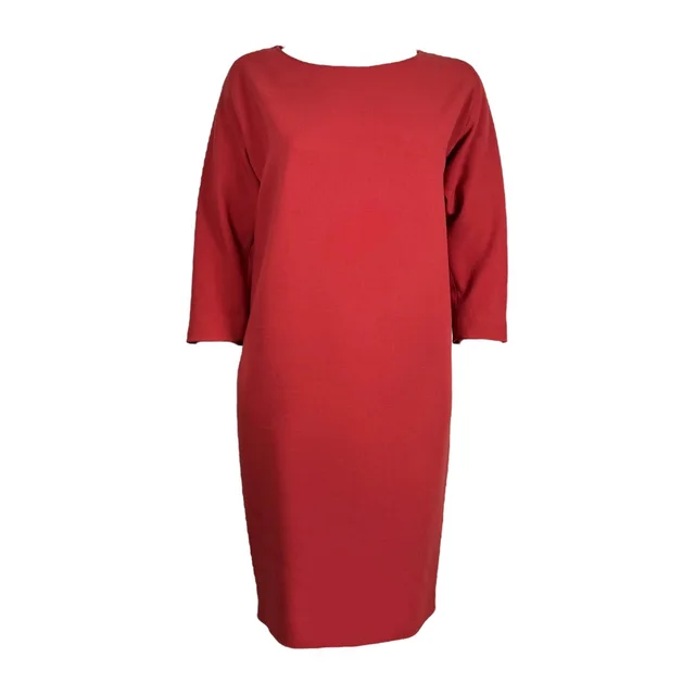 Max Mara Virgin Wool Dress in Red Virgin Wool from Designer Archives