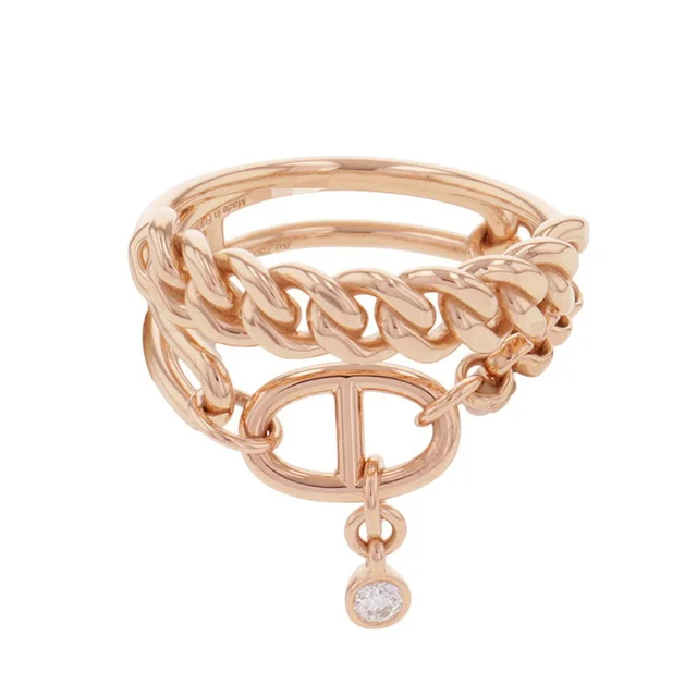 Hermès Mix and H Ring Size 54/#14H124611B 18K Pink Gold in Pink from GALLERY RARE, photo 1 of 1