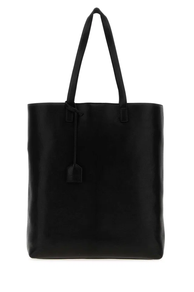 Saint Laurent Leather Tote Bag — Black in Black Leather from HEWI