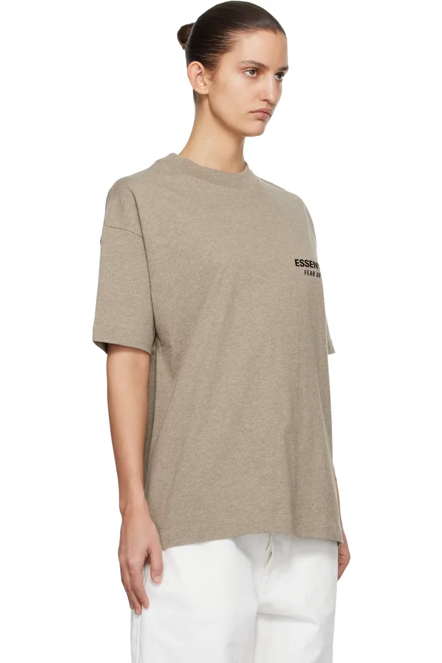 Fear of God ESSENTIALS Beige Classic T-shirt, photo 2 of 4 from SSENSE