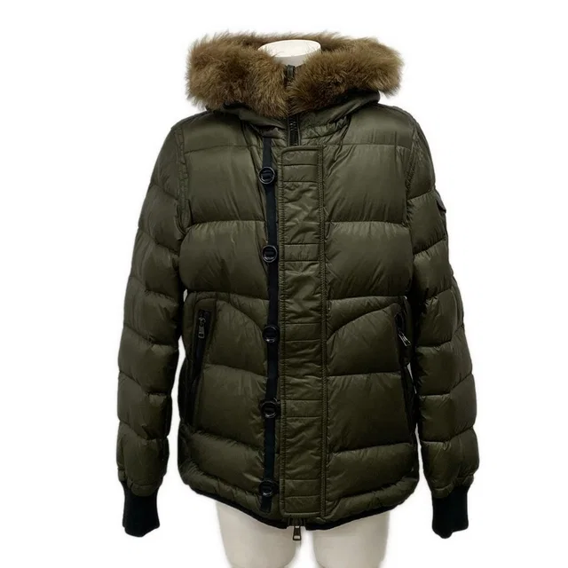Moncler Down Jacket XL Marseille Khaki Black Long Sleeve Winter 5 in Black Nylon from The Reluxe