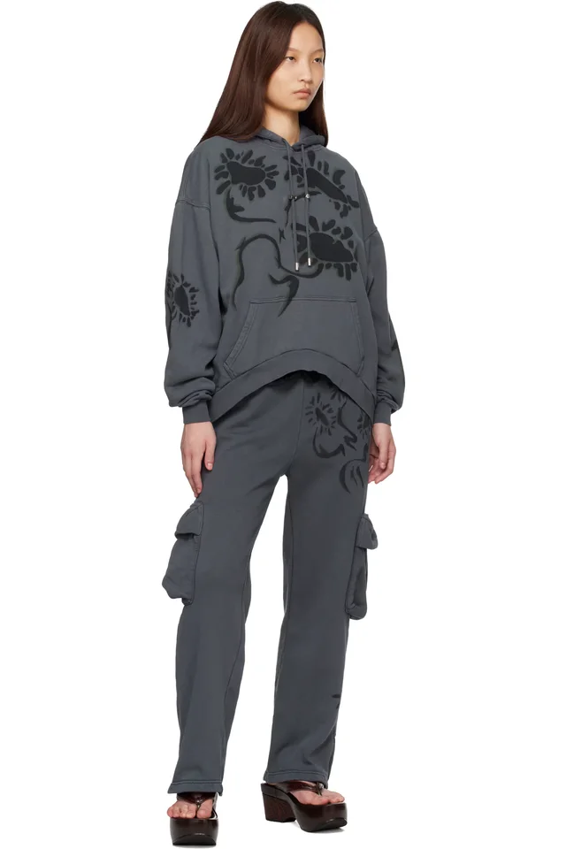 Collina Strada Gray 'Charcoal Daisies' Lounge Pants, photo 4 of 4 from SSENSE