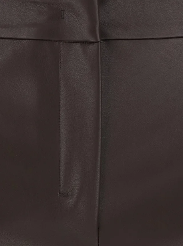 's maxmara 'Sublime' Brown Pants with Clasp and Zip Closure in Ecoleather for Women in Brown 100% Polyester, photo 5 of 6 from Gaudenzi Boutique