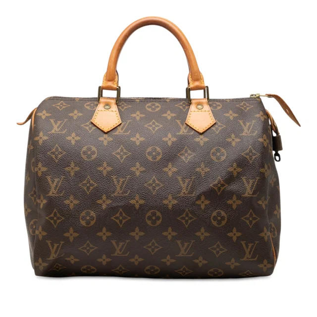 Brown Louis Vuitton Monogram Speedy 30 Boston Bag in Brown Coated canvas from Designer Revival
