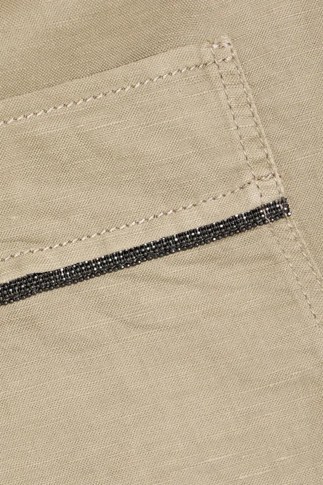 Brunello Cucinelli Bead-Embellished Linen and Cotton-Blend Shirt in Beige, photo 4 of 4 from THE OUTNET