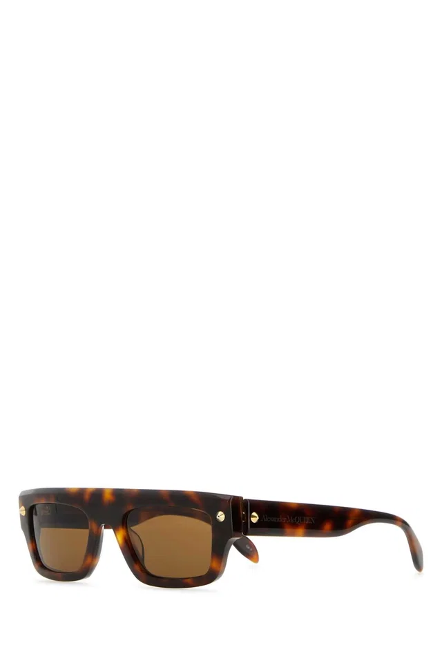Alexander McQueen Tortoiseshell Acetate Sunglasses — Brown Exterior in Brown from HEWI