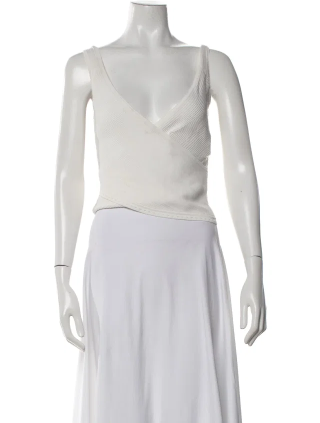SIMKHAI V-Neck Sleeveless Top in white from The RealReal