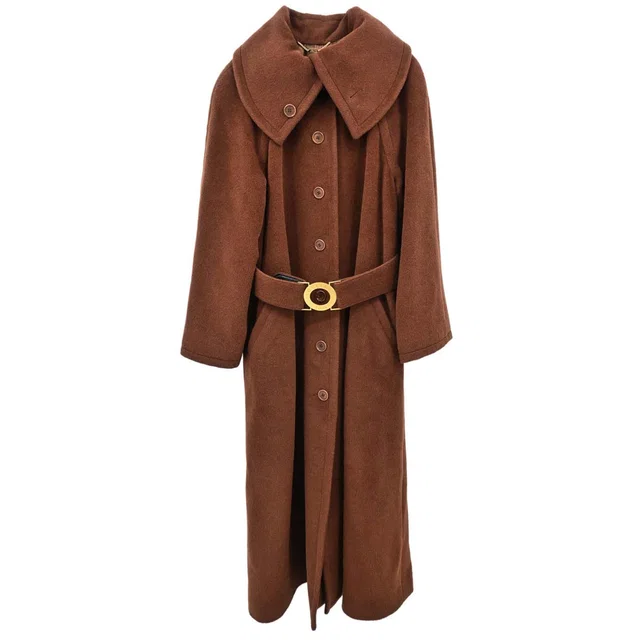 Celine Coat Brown #38 in Brown Wool from AMORE Vintage Tokyo