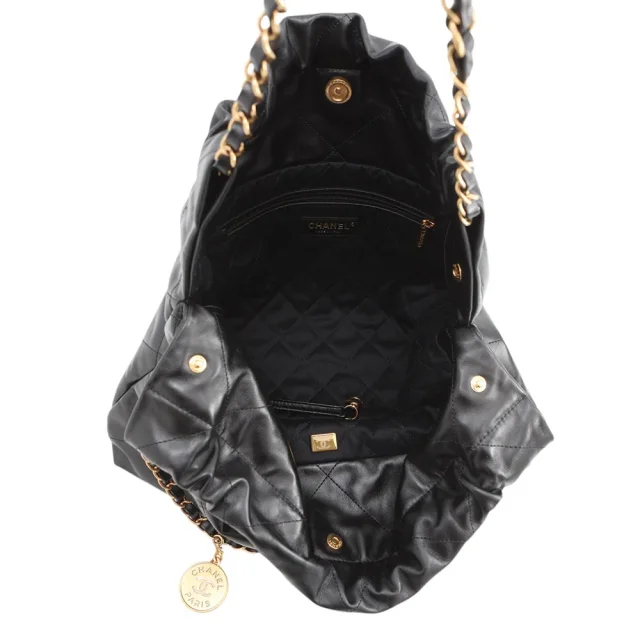 Chanel CHANEL22 ChainShoulder Bag BlackAS3261 Shiny Calf Leather Size Medium in Calfskin from GALLERY RARE, photo 5 of 13
