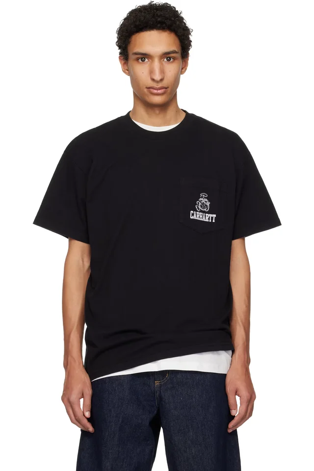 Carhartt Work In Progress Black S/S Pond Corps Pocket T-shirt, image 1 of 1 from SSENSE
