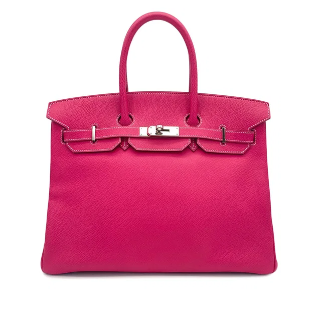 Hermès Candy Birkin 35 Rose Tyrien Rubis Veau Epsom Hand Bag 2011 Square O Palladium Hardware in Pink Epsom leather from Luxury Promise
