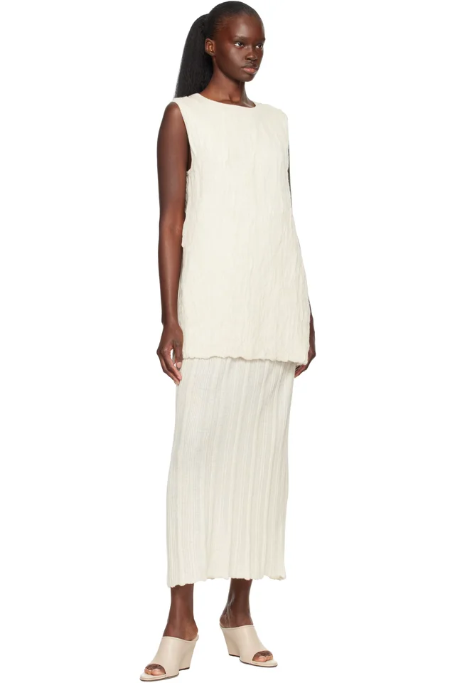 Lauren Manoogian Off-White Gauze Apron Shell Tank Top, photo 4 of 4 from SSENSE