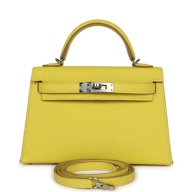 Hermès Kelly Sellier 20 Lime Epsom Palladium Hardware in Epsom leather from Madison Avenue Couture