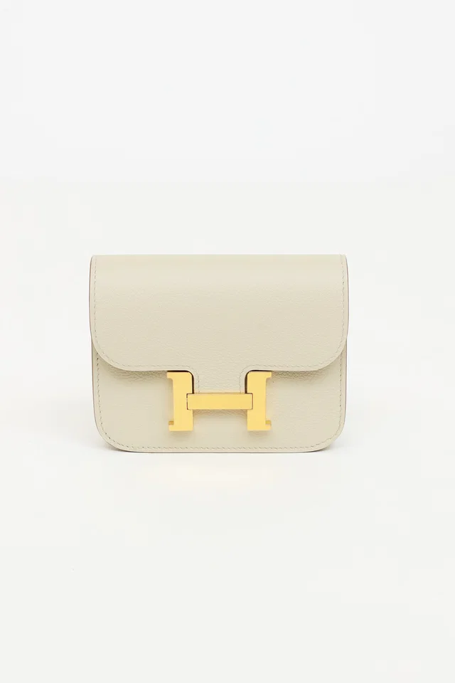 Hermès 2022 Beton Clemence Constance Wallet in Clemence leather from VSP Consignment
