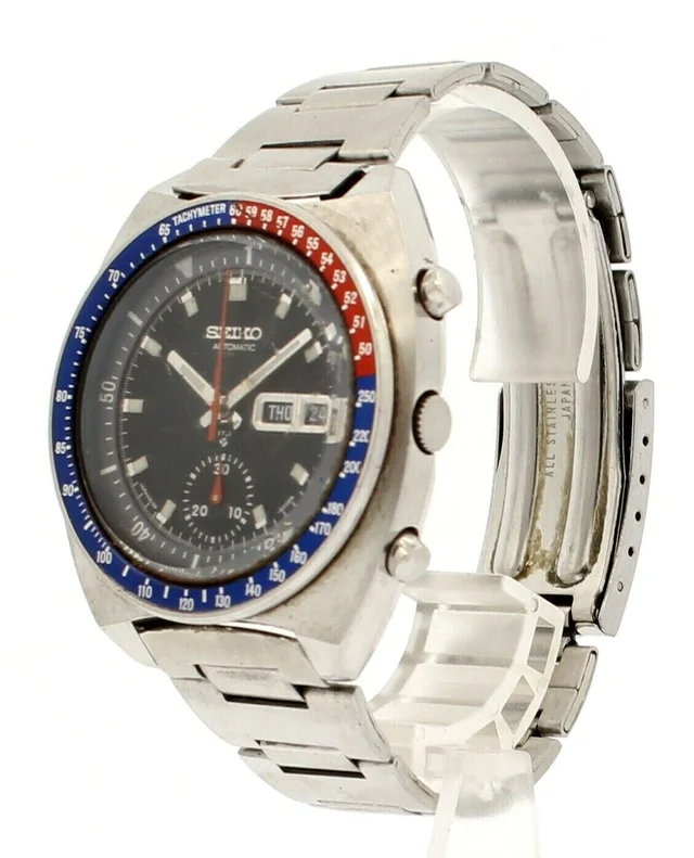 Vintage Pepsi Bezel Automatic Chronograph Blue Dial Men's Watch| Seiko | Buy at in Blue from Truefacet