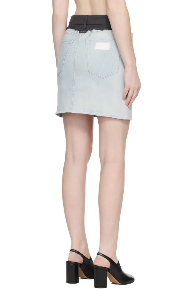 MM6 Maison Margiela Blue Denim Miniskirt, photo 3 of 4 from SSENSE