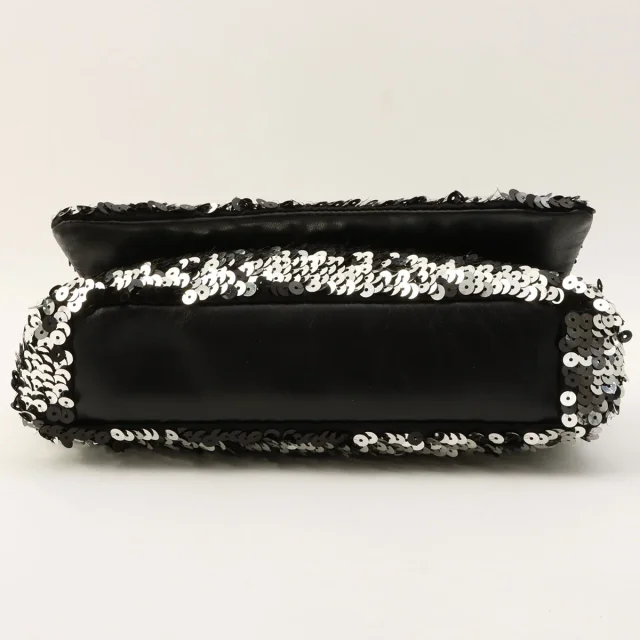 Chanel Circa 2008 Sequin CC Mark Chain Bag, Silver in Silver from VINTAGE QOO TOKYO, photo 9 of 13