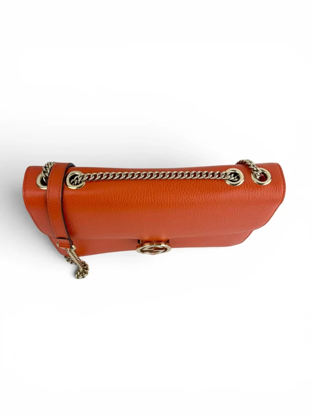 Gucci Interlocking G Shoulder Bag in Orange Leather from Season 2 Consign, photo 5 of 10