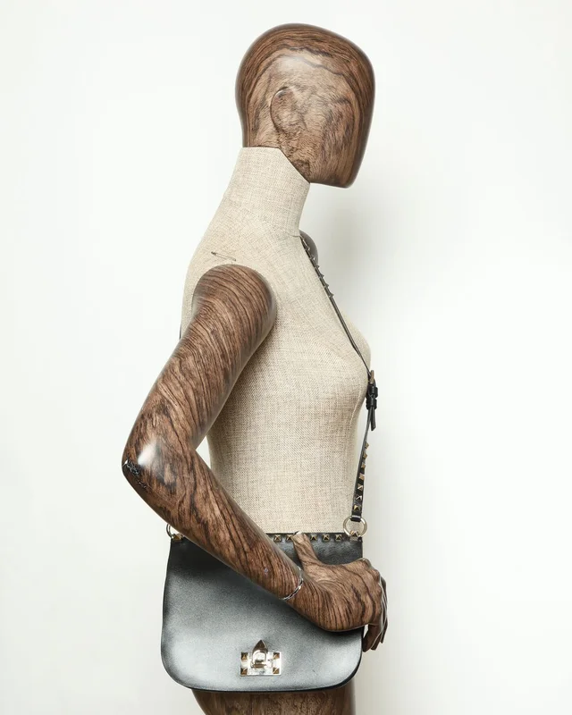 Valentino Garavani Rockstud Spike Flap Bag in Denim from A Retro Tale, photo 8 of 8
