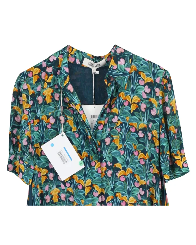 Diane von Furstenberg Kendyl Printed Belted Midi Dress in Multicolor Viscose, photo 3 of 3 from ShopSimon