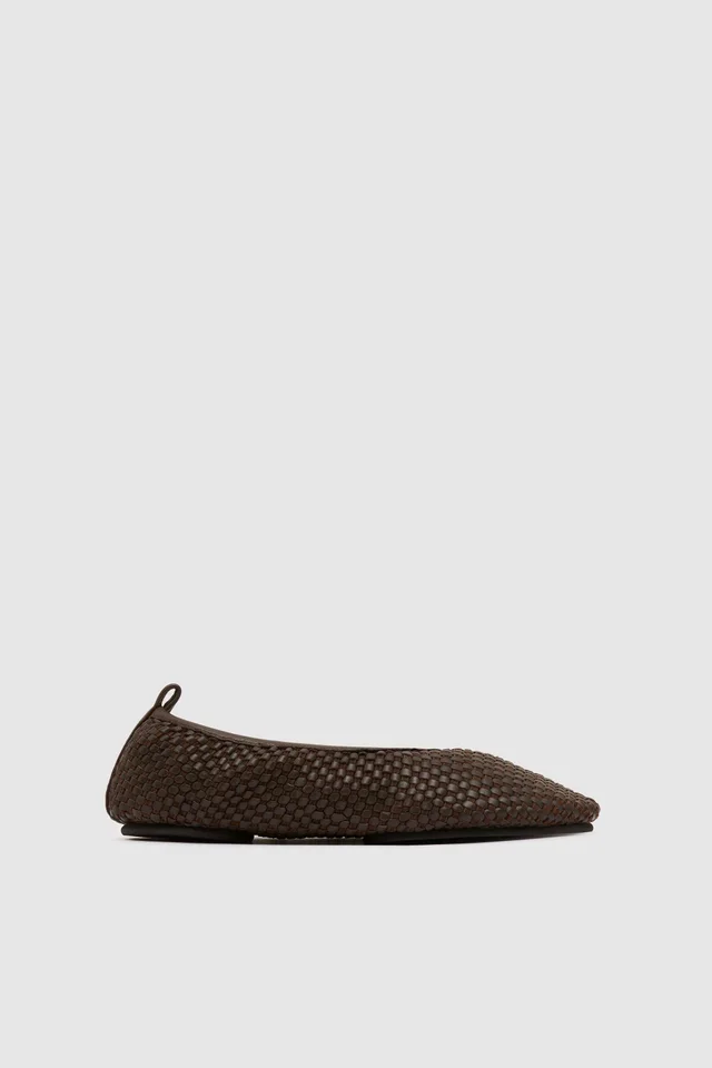St Agni Lattice Weave Ballet Flat - Coffee from St. Agni, photo 1 of 1
