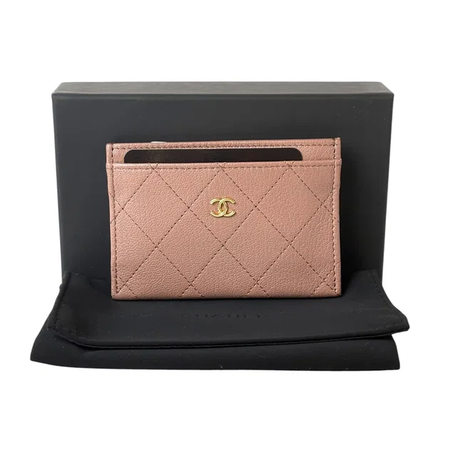 Chanel Beige Caviar Card Holder - in Box in Beige Caviar leather from Luxury Promise