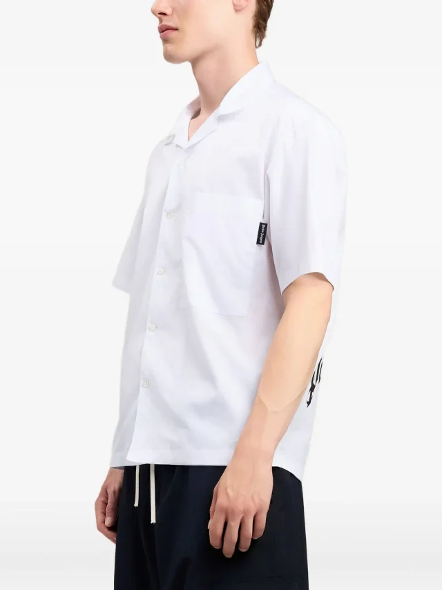 Palm Angels logo bowling shirt in White, photo 4 of 4 from FARFETCH